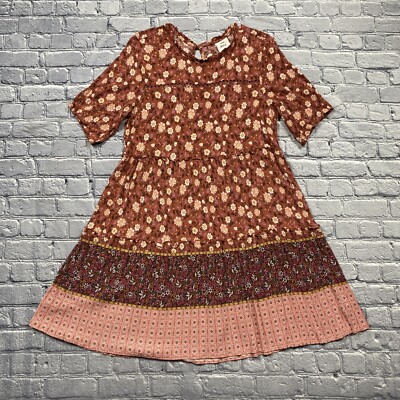 flowy cowgirl dress Women's Flowy Floral Mini Dress with Short Sleeves – Marlowe Club main image 1