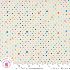 Moda JULIA 11928 11 Cream Ivory Multi Polka Dot CRYSTAL MANNING Quilt Fabric