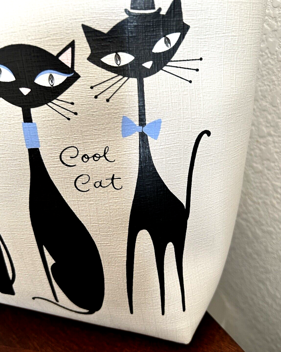 Kate Spade Large Jazz Things Up Cool Black Cat Kitty Francis