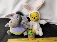 2002 Walt Disney World Easter Pooh/Eeyore Bean Bag Plush Winnie the Pooh Bunny