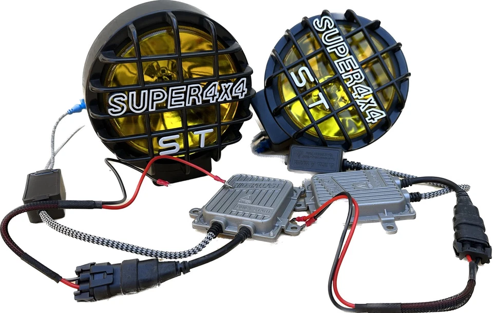 Pair Quick Start 4x4 Offroad Amber 6" Fog Lights Lamps 12V 24V 55W W/HID Ballast - Image 2 of 4