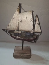 Rustic Wood Decorative Sailboat Nautical Primitive Look