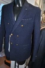 ELEVENTY JACKET NEW 52 ALPACA AUT/INV SA-02 1160.00 BLUE DOUBLE BREASTED POSTER