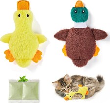 Cat Toys Catnip Crinkly Sound 2 Pcs, Mess-Free Stuffless Kitten Toy, Durable Fel