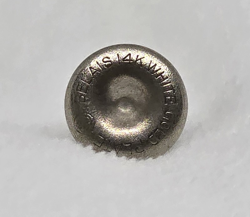 Vintage BELAIS 14K White Gold Plated Signed Tuxedo Shirt Collar Button Stud