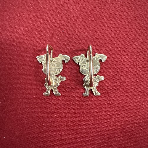 10k Gold Rugrats Angelica Enamel Leverback Drop Earrings - Picture 3 of 7
