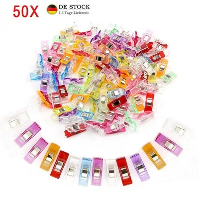 MARKENLOS 50/100Stk Bunt Wonder Clips Nähklammern Stoffklammern Nähzubehör Wonder Clips DE