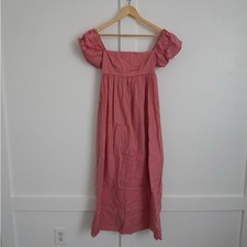 Reformation Pink Puff Sleeve Maxi Dress
