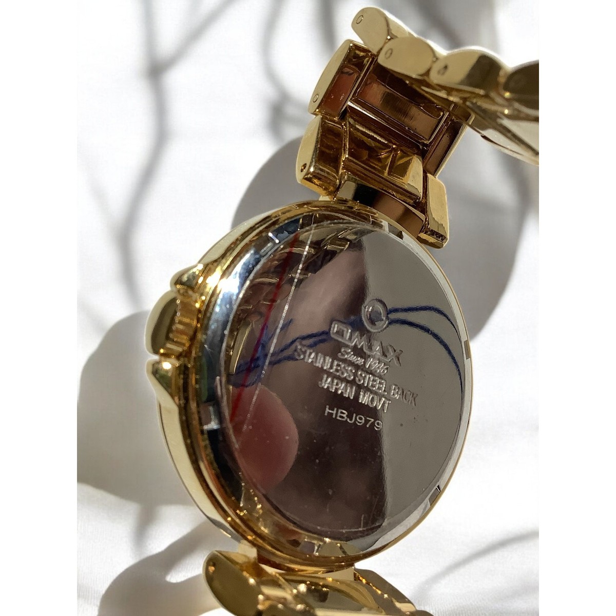 Omax HBJ979 Mens Water Resistant Quartz Watch, Gold Tone, 1-1/2