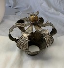 Antique Spanish Colonial Silver Santo Crown Rare Bird Orb 18th-19th Century — photo 9