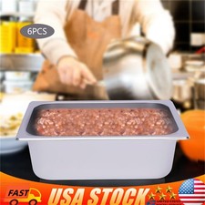 Food Pan 6 Pack Half Size 4" Deep Stainless Steel Steam Table Pans Hotel Buffet