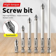 6PCS PH2 Magnetic Cross Screwdriver Bits Non Slip S2 Steel 6.35mm UK
