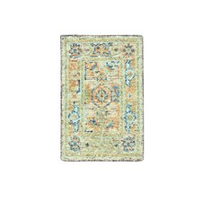 2'2"x3'1" Tan Brown Oushak with Exposed Warps Oxidized Wool Hand Knotted Mat Rug