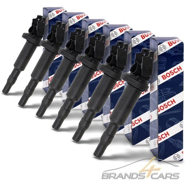6X Bosch ZÜNdspule FÜR BMW 3-ER E46 5-ER E39 E60 7-ER E65 X3 X5 Z3 Z4 M54 S54-image