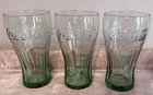Set of 3 Vintage Coca-Cola 16 oz Coke Glasses Libbey - Light Green Color