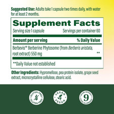 Berberine Phytosome - Berberine Supplement 550 Mg per Serving, 1100 Mg Daily ...