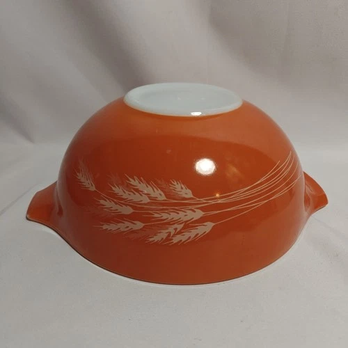 Vintage Pyrex Autumn Harvest Cinderella Mixing Bowl #443 Orange WHEAT 2.5L