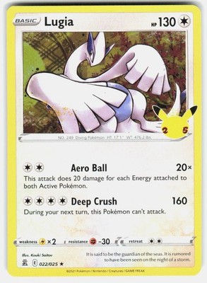 LUGIA 022/025 RARE CELEBRATIONS POKEMON HOLO NM/M