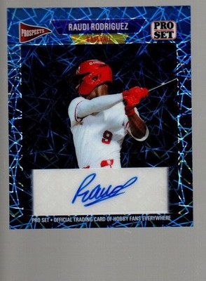 2026 Pro Set Metal 1989 Pro Set Auto Mini Lazer Orange #RR2 Raudi Rodriguez 1/1