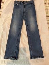 Old Navy Boy's/ Teens Karate Slim Straight Jeans S 14 Mid Rise 360 Stretch Blue