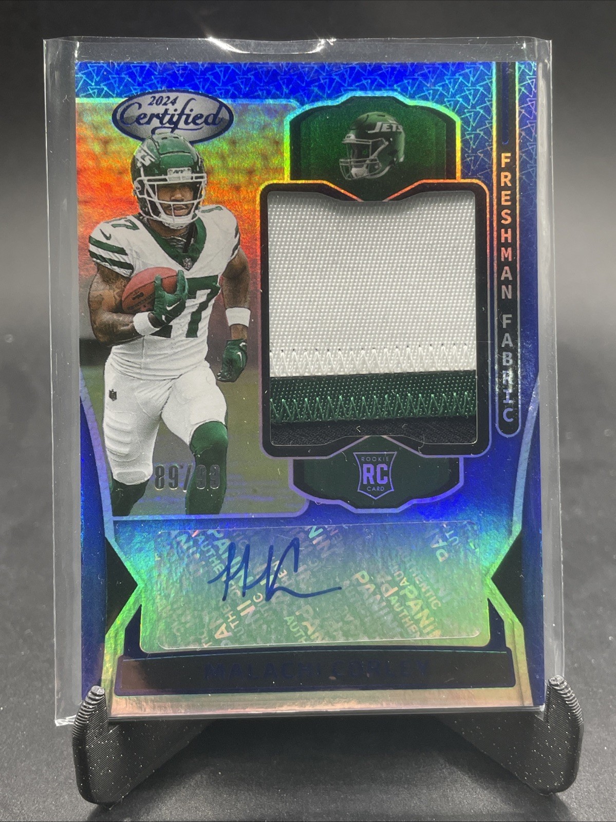 Malachi Corley Panini Certified Freshman Fabric Mirror Signatures #FMSMCY Blue