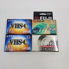 Lot of 4 TDK VHS-C HG Ultimate 30 Maxell VHS-CHGX Gold TC30 Fuji Pro VHS-C TC30
