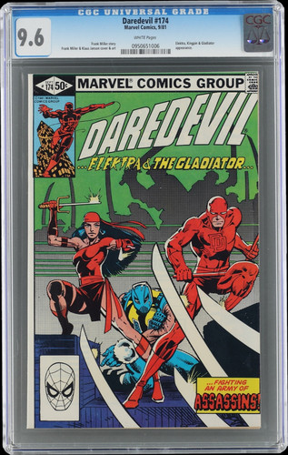 Daredevil #174 (1981 Marvel) - CGC 9.6 - Elektra, Kingpin, Gladiator Appearance