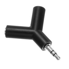 1Pcs Dual Headphone Splitter 2.2" x 1.5", Y Jack Splitter Adaptor, Black