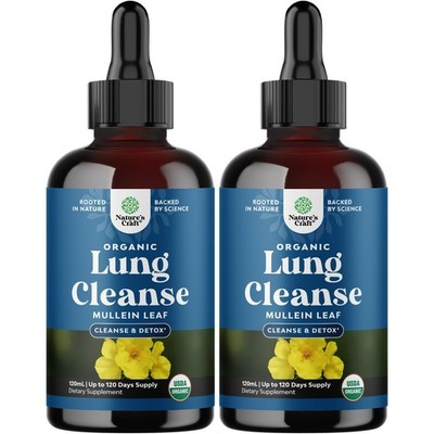 Organic Mullein Drops for Lungs - Organic Marshmallow Root & Thyme -4Fl Oz