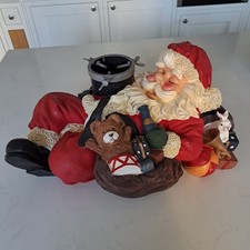 Vintage Makro Polystone 55cm Santa Weihnachten Real Live Baumständer Deko