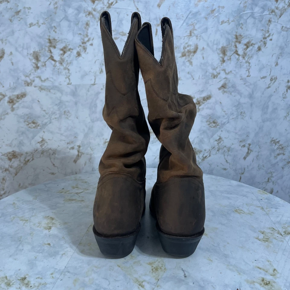 Zapatos para mujer Double H talla 6M marrón negro cuero holgados botas vaqueras occidentales Foto 4 de 4