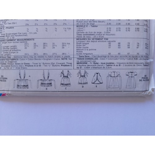 Sewing Pattern for Size 2 Girl's Dress w Puff Sleeves & Pinafore, McCall's 4128 - Picture 3 of 7