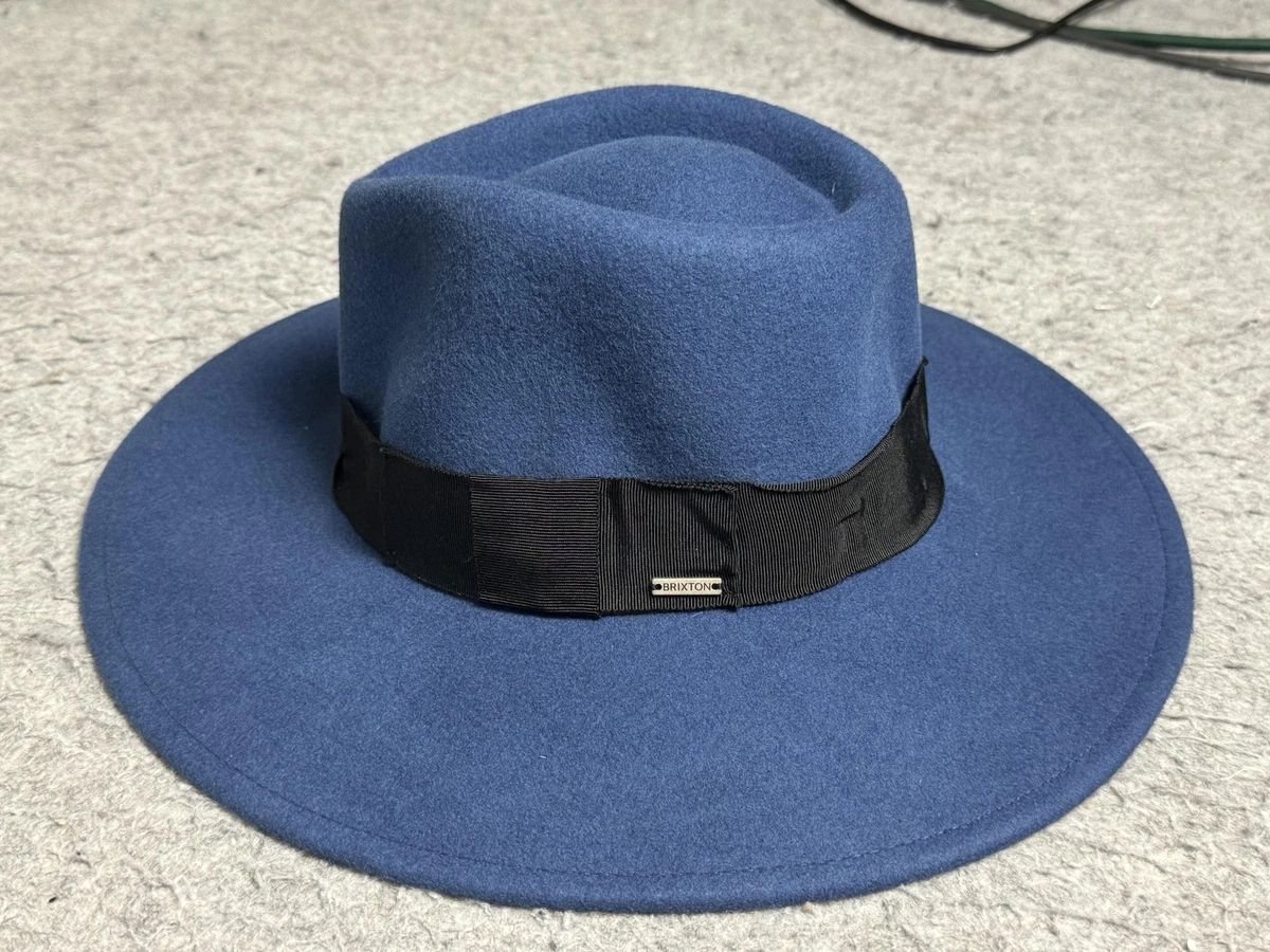 Brixton Leigh Australian WOOL FELT Wide Brim Fedora Hat INDIE TEAL BLUE NEW Brixton mens Tiller Wide Brim Felt Fedora Hat Newsie Cap  main image 4
