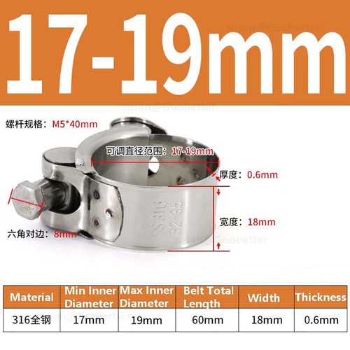 Hose Clamps Clips Stainless Steel Heavy Duty T Bolt Exhaust Jubilee Type Clip - Picture 24 of 60