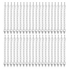 2.6 Inch Necklace Extender, 60 Pcs Lobster Necklace Extender, Dark Silver