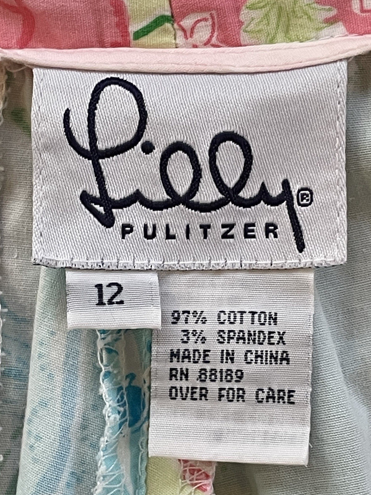 EUC Lilly Pulitzer Patchwork Print Pants Pastel P… - image 6
