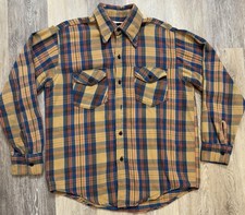Vintage Frostproof Sanforized Plaid Flannel Shirt Medium Heavyweight Cotton READ