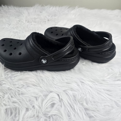 Nuevas Sandalias Crocs Clásicas Sin Cordones Forradas de Piel Zueco Adulto Negro 203591-060 M4/W6 - Imagen 5 de 6