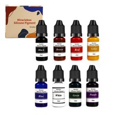 8 Colors Silicone Rubber 10ml, black,brown,red,yellow,blue,white,green,purple