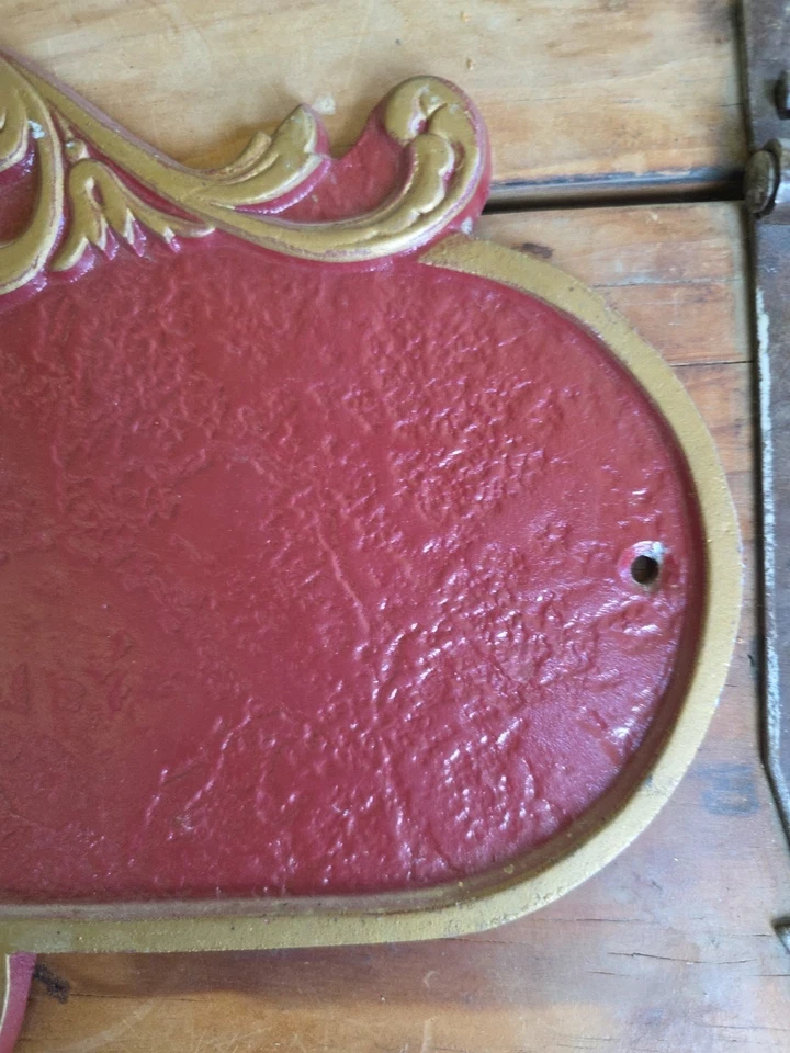 Placa de dirección horizontal Whitehall #757 aluminio fundido letrero óxido/oro Foto 4 de 4