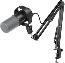 FIFINE K688 Podcast Microphone Kit, USB/XLR Dynamic Microphone with Boom Arm for