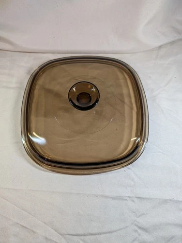 PYREX Corning Ware Amber Brown Replacement LID, A-9-C, 9" SQUARE, VTG