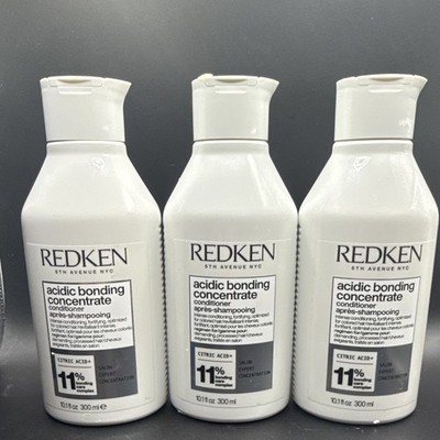3 Pcs Redken Acidic Bonding Concentrate Conditioner Citric Acid 10.1 fl oz 300ml