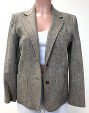 VTG PBD International of Peabody House Grey Tweed Blazer Womens M Romania 90s