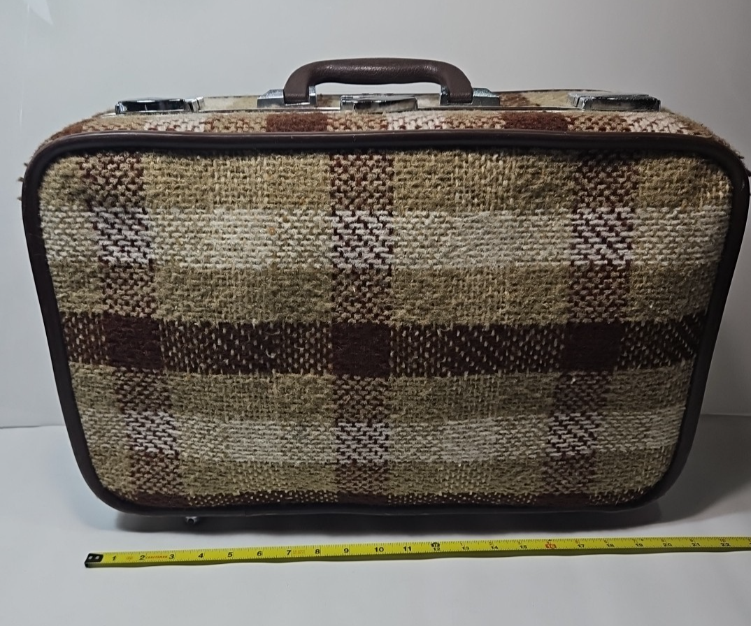 昭和　ビンテージ　skyway キャリーケース Vintage Skyway Luggage Tweed Multi Color Fabric Bag Travel