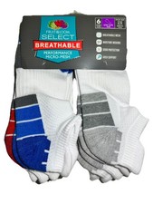 New Fruit Of The Loom Men 6 Pair Breathable Micro-Mesh Low Cut Socks Size 6-12