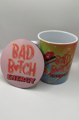 Louise Bad Bitch Tasse & Untersetzer Geschenkset + Box Tasse Kunst Skizze P Louise