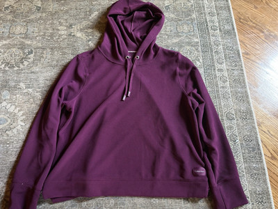 Calvin Klein Performance Purple Waffle Knit Pullover Hoodie XL Hooded Stretch
