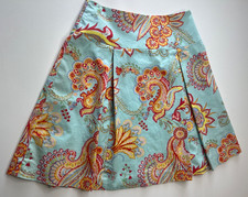 J McLaughlin Size 6, Multi Color Floral Print Pleated Zipper Skirt