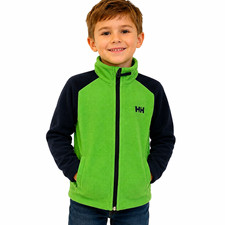 Helly Hansen Kids Polartec Fleece Full Zip Jacket Green/Black Colorblock 4